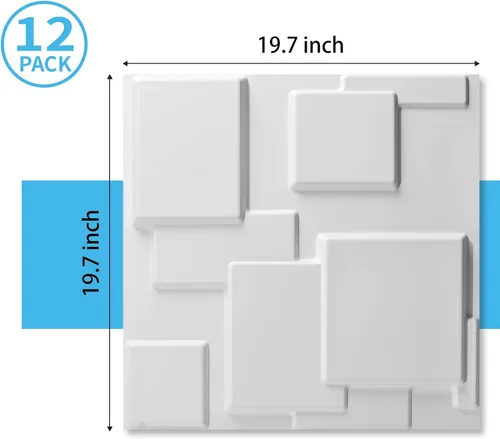 Miniatura 2 de Art3d Paneles de pared 3D de PVC blanco - 32 pies cuadrados de elegante decoración de pared para espacios domésticos y comerciales