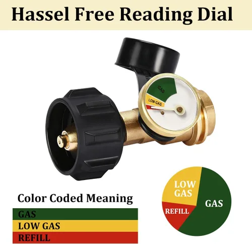 Miniatura 3 de Medidor de tanque de propano para automóvil, detector de fugas de vehículo recubierto de color, medidor de gas propano para tanque LP de 5 a 40