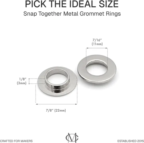 Miniatura 3 de CRAFTMEMORE Anillos de metal a presión con ojales de superficie plana, anillos tóricos para bolso, fácil instalación, paquete de 4 (0.433 in