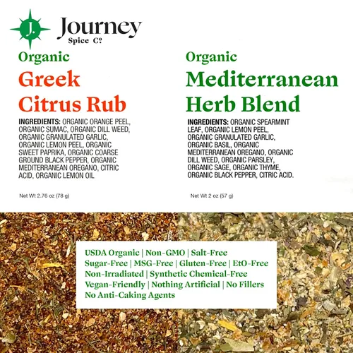 Miniatura 2 de Journey Spice Co. - Mezcla orgánica de cítricos griegos y hierbas mediterráneas Juego de condimentos griegos orgánicos gourmet de Journey Spice