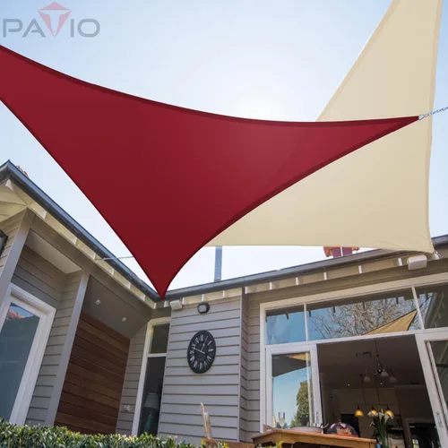 Miniatura 6 de Patio Toldo tipo vela triangular impermeable, 5 x 5 x 5 pies, toldo de tela de alta densidad, 95% de bloqueo UV, cubierta Patio para exteriores