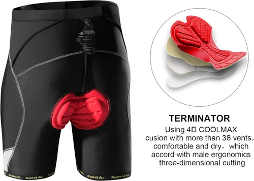 Miniatura 5 de Santic Pantalones cortos de ciclismo acolchados para hombre, pantalones de ciclismo para ciclismo, ropa de ciclismo