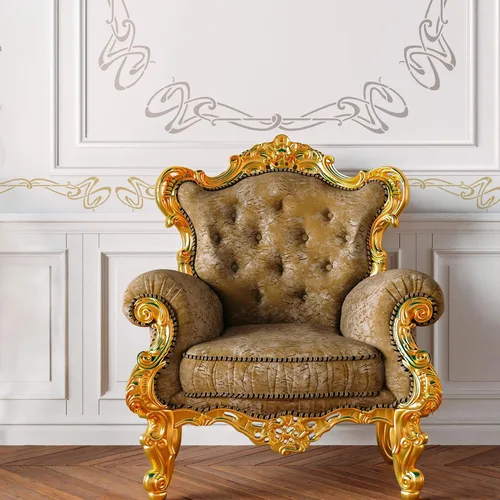 Miniatura 3 de NAKLEO Plantilla de pared de borde de 8.3 x 17.7 pulgadas, patrón de adorno Art Nouveau, plantilla de plástico reutilizable, pintura a rayas, arte