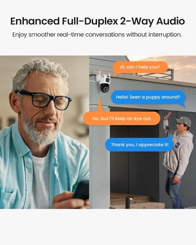 Miniatura 7 de ZOSI C298 - Cámara de seguridad WiFi enchufable PT de 4MP con doble lente (2MP+2MP) para exteriores, cámara panorámica de 360 grados, detección