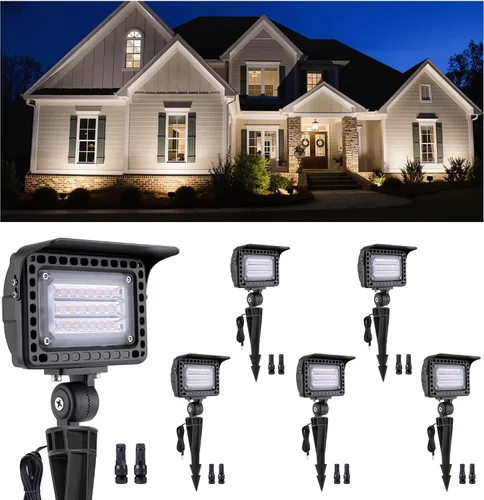 Miniatura 12 de Gardenreet Luces de inundación de paisaje de bajo voltaje de 12 V LED para exteriores, arandela de pared, 5/10/15/20 W 3CCT ajustable, iluminación