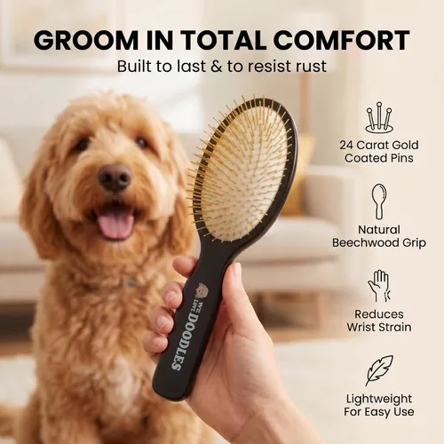Miniatura 3 de We Love Doodles Cepillo desenredante para perros, cepillo desenredante para el aseo de mascotas, cepillo para perros para quitar y quitar el pelo