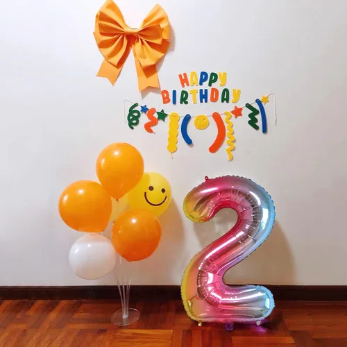 Miniatura 3 de Globos de números grandes del 0-9, color azul, 40 pulgadas, kit para decoraciones de fiesta de cumpleaños y baby showers para inflar con helio