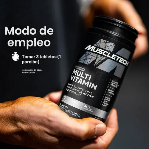 Miniatura 6 de MuscleTech Platinum Multivitamins para Hombres y Mujeres - Suplemento Multivitamínico para Apoyo Inmunológico - 18 Vitaminas y Minerales, Vitamina A