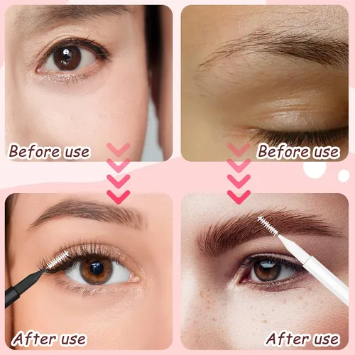 Miniatura 4 de 50 cepillos de cejas para cejas, cepillo multifuncional para peine de pestañas con tapa, herramienta portátil para cejas, brochas de cejas