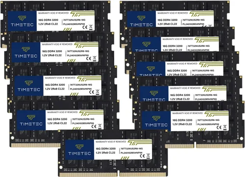 Miniatura 11 de Timetec 16GB Kit (2x8GB) DDR4 3200MHz (o 2933MHz o 2666MHz) PC4-25600 No ECC Sin búfer 1.2V CL22 1Rx8 Rango único 260 pines SODIMM Módulo de memoria