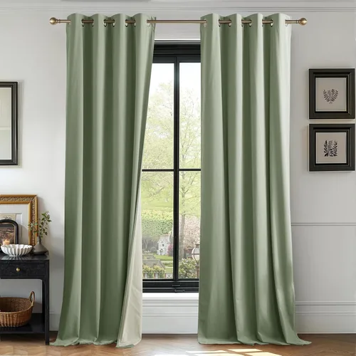 Miniatura 38 de RYB HOME Cortinas de terciopelo beige camello 84 pulgadas, cortinas gruesas de terciopelo para oscurecer la habitación para decoración de granja