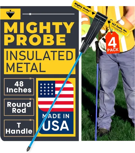 Miniatura 35 de T&T Tools - Sonda poderosa sonda de metal aislada de 78 pulgadas, varilla redonda de metal de 3/8 pulgadas, diseño resistente para fácil penetración