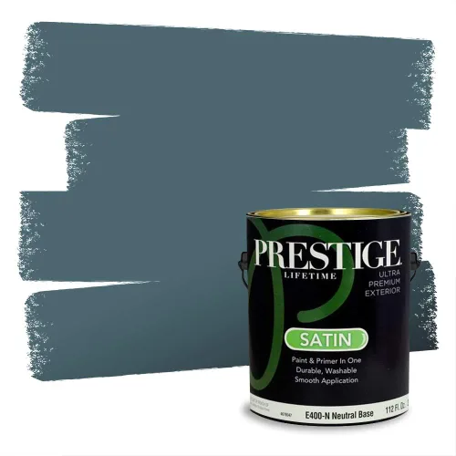 Miniatura 349 de Pintura Exterior + imprimación PRESTIGE, todo-en-uno, 1 galón, acabado mate, color comparable al Valspar* Royal Gray* VS151-Gris real