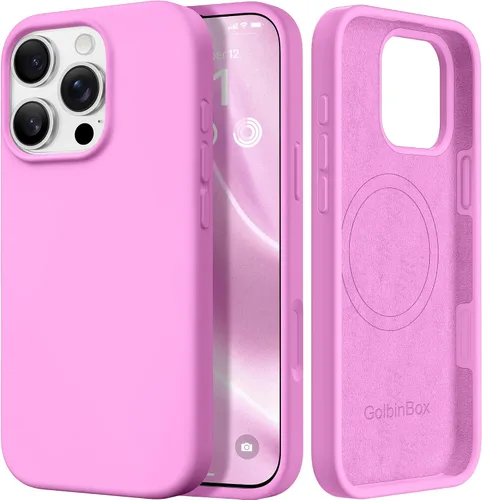 Miniatura 37 de GolbinBox Funda magnética para iPhone 17, compatible con MagSafe, cubierta de silicona integrada para control de cámara, funda de silicona líquida a