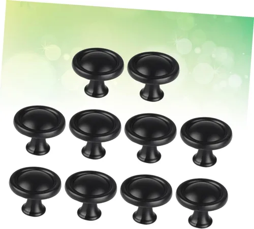 Miniatura 3 de OSALADI 20pcs aleación de aluminio manijas de gabinete redondo puerta tira hardware negro para gabinetes