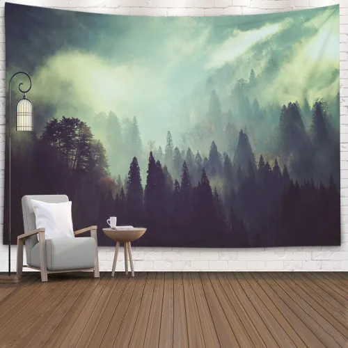 Miniatura 37 de Crannel Tapiz de invierno para colgar en la pared, sombrero de mago psicodélico para barba, tapiz mágico de calavera de humo de 50 x 60 pulgadas