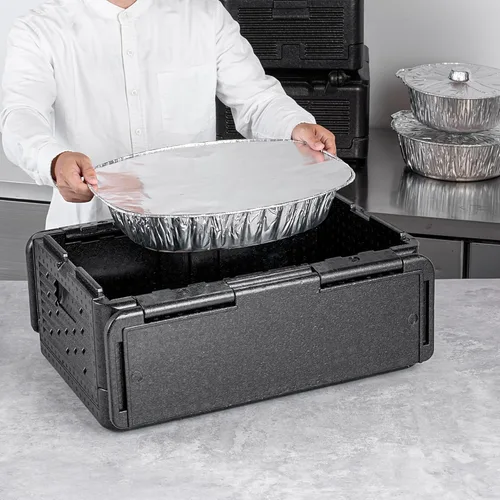 Miniatura 5 de Restaurantware -Cater Tek - Caja caliente de catering de 42 cuartos de galón, 1 bandeja portadora de alimentos aislada de carga superior - Capacidad