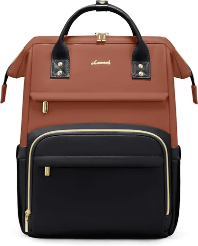 Miniatura 21 de LOVEVOOK - Mochila para laptop para mujer, mochila de moda para mujer.., Rojo Marrón, 15,6 pulg., Mochilas de viaje