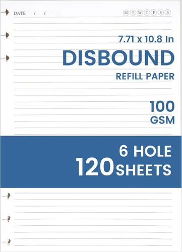 Miniatura 14 de Yoment - Cuaderno de diario de cuero para trabajo, recargable, 224 páginas, 100 GSM, papel grueso, cuaderno de 5 materias con separadores y pestañas