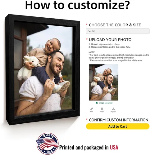 Miniatura 2 de Póster personalizado con tus fotos, impresiones artísticas personalizadas para colgar en la pared, póster enmarcado personalizado para pared, marco