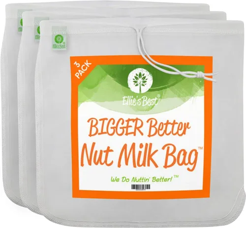 Miniatura 8 de Bolsa para leche de frutos secos de calidad. Grande 12 inx 12 in de grado comercial. Bolsa reutilizable almendra leche y colador de alimentos.