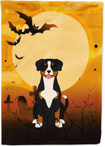 Miniatura 83 de Caroline's Treasures BB4307GF - Bandera de Halloween Airedale para jardín, bandera decorativa para patio exterior, obras de arte de patio, macizos