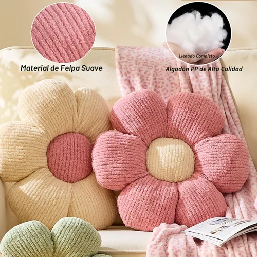 Miniatura 4 de XIAIJIA Cojín con forma de flor, almohada con diseño de flores y margaritas decorativa, cojín para cama, cojín de suelo, cojín suave para asiento