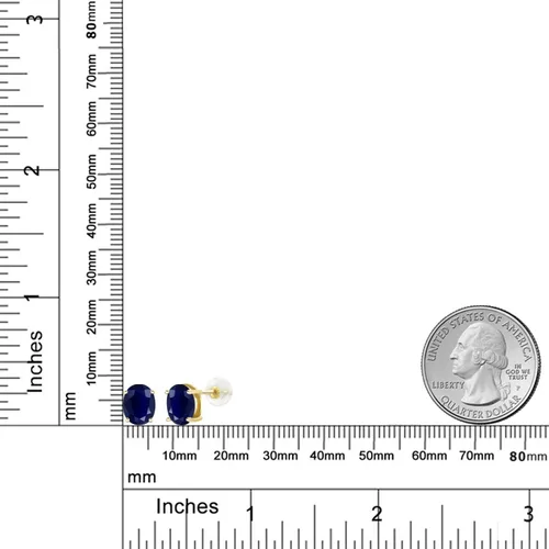 Miniatura 81 de Gem Stone King Aretes de oro de 14 quilates con piedra natal ovalada de 0.315 x 0.236 in Aretes de oro para mujer