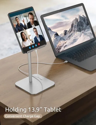 Miniatura 6 de ODOSOLA Soporte para tablet con ángulo de altura ajustable, soporte para iPad de escritorio a nivel de ojos, soporte para tablet para oficina