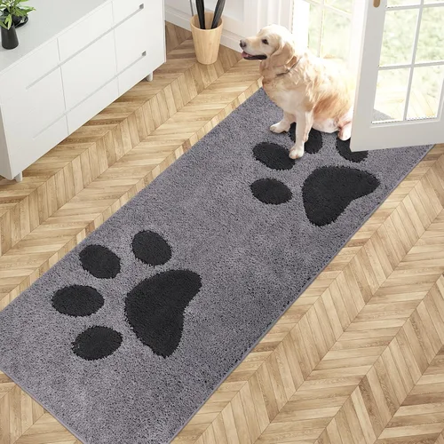Miniatura 26 de PURRUGS Tapete para puerta que atrapa la suciedad, 32 x 70 pulgadas, antideslizante, lavable a máquina, tapete de microfibra para entrada, tapete
