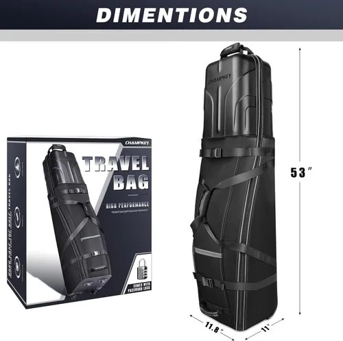 Miniatura 9 de CHAMPKEY Premium Soft-Padded Golf Travel Bags for Airlines - Travel Golf Gags for Airlines with Premium Oxford Fabric and Oversized Wheels