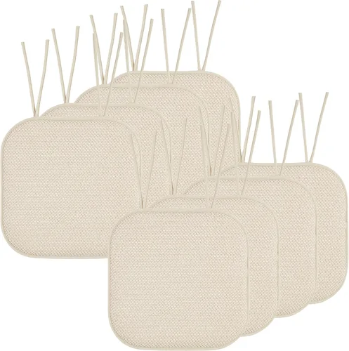 Miniatura 46 de Elegant Comfort Fundas de cojín para silla con lazos y parte trasera de goma antideslizante, espuma viscoelástica gruesa, almohadilla de cojín