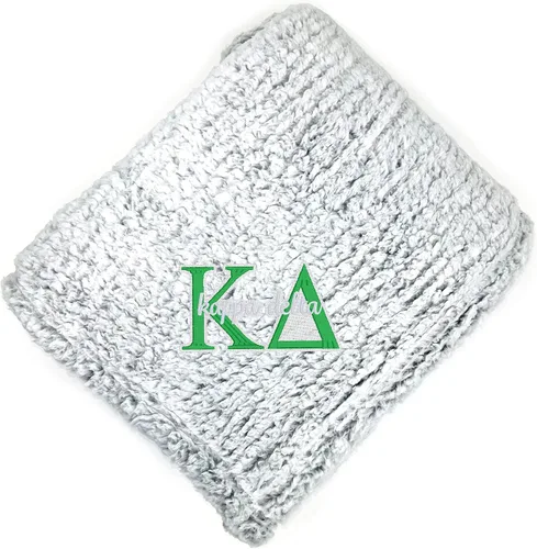 Miniatura 10 de Go Greek Chic Alpha Chi Omega - Manta de sherpa bordada (azul marino)