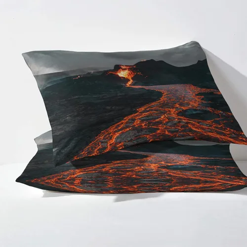 Miniatura 3 de Volcano Sábanas tamaño individual, sábanas de magma, sábanas y fundas de almohada estampadas de 3 piezas, sábana bajera ajustable de microfibra