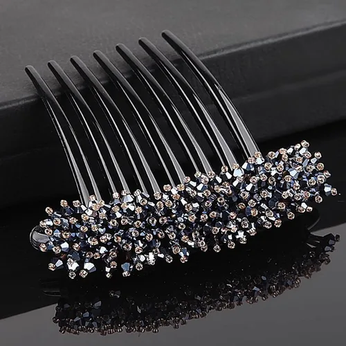 Miniatura 9 de Peine lateral de perlas para mujer, peines de pelo con diamantes de imitación, 7 dientes, accesorios de cristal vintage, accesorios para tocados