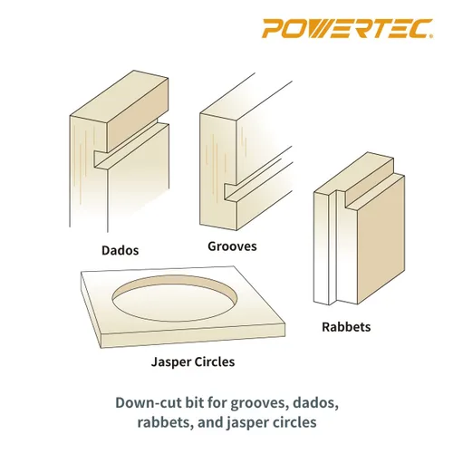 Miniatura 6 de POWERTEC Kit de incrustaciones de enrutador, juego de guía de buje de latón macizo con pasador de alineación, brocas en espiral de carburo