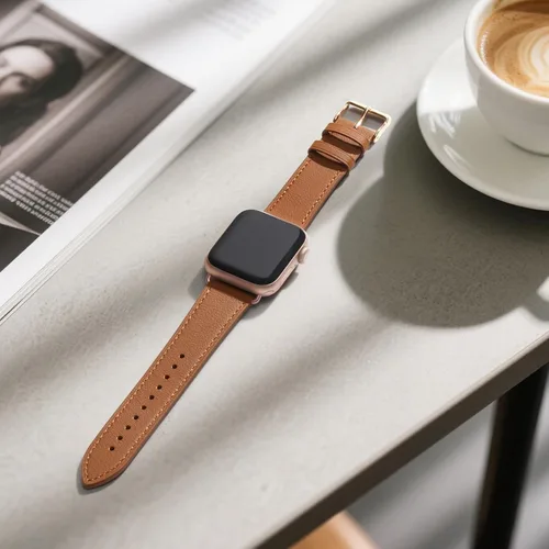Miniatura 4 de Bestig - Correa de repuesto para Apple Watch de 1.49, 1.57, 1.65 pulgadas y 1.73 pulgadas, de cuero auténtico, para iWatch series 6, SE, 5, 4, 3, 2