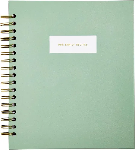 Promptly Journals, Nuestras Recetas Familiares: Un Recuerdo de Comidas y Recuerdos (Aloe, Verde, Lino) | Diario de recetas | Diario de cocina |