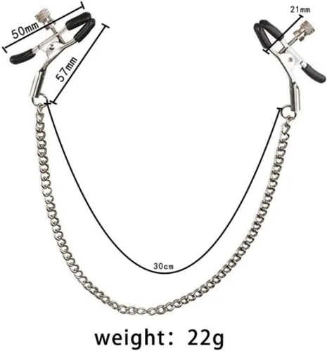 Miniatura 2 de Pinzas para pezones y chupones para pezones, anillo de cuerpo ajustable, abrazaderas corporales, anillo de cuerpo, cadena sin perforación, acero