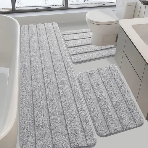 Miniatura 57 de IM HOME Bathroom Rugs, Ultra Soft Plush Fluffy Microfiber Absorbent Bath Mat, Non-Slip Backing, Machine Washable Bath Mats for Bathroom Floor, Tub