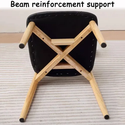 Miniatura 8 de YVYKFZD Solid Wood Dining Chairs, Armless Dining Room Chair Set, Leather Upholstered Kitchen Chairs, Comfy Side Chair with Curved Back, for