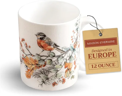 Miniatura 30 de Maison d' Hermine Taza de café con asas, tazas de porcelana fina de hueso, paquete de dos tazas de té para bebidas calientes, capuchino, latte, 015