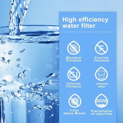 Miniatura 2 de Filtro de agua de repuesto para filtro de agua, para filtros de fluoruro y filtros negros, incluye 4 filtros negros y 4 filtros de fluoruro