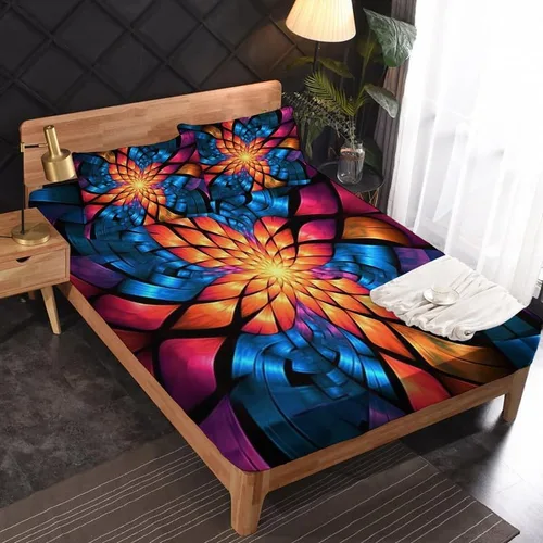 Miniatura 2 de Juego de sábanas abstractas tamaño individual, sábanas de microfibra suave, bolsillo profundo, sábanas y fundas de almohada estampadas sin arrugas