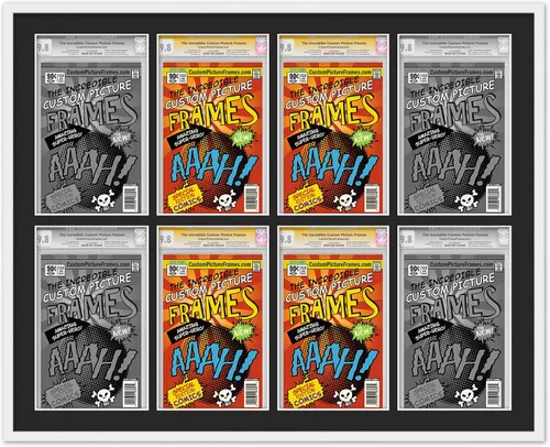Miniatura 37 de Marco negro para cómics graduados Marco completo de cómics con paspartú de conservación negro y acrílico de grado UV Hecho para exhibir (6)
