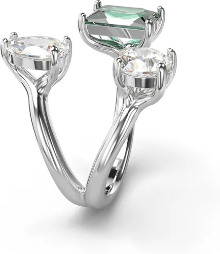 Miniatura 3 de Swarovski Mesmera Open Ring, Green and Clear Mixed-Cut Stones in a Silver-Tone Finish, Part of the Mesmera Collection