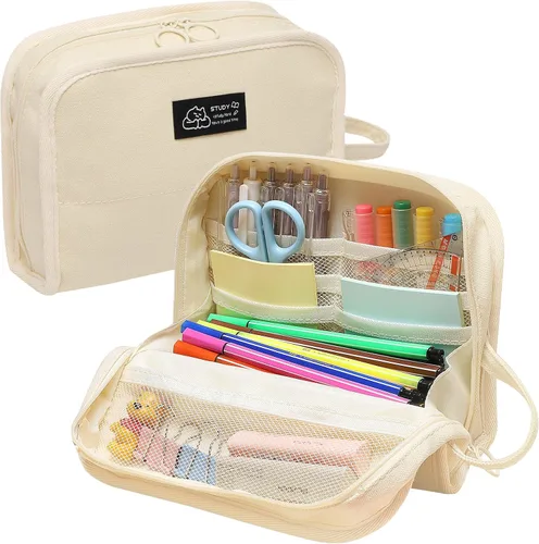 Toplive Estuche para lápices de alta capacidad, bolsa grande para lápices, bolsa para bolígrafos minimalismo, papelería de oficina para la escuela