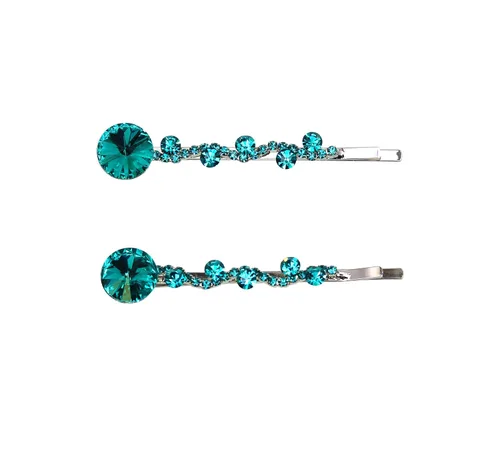 Miniatura 19 de Faship Un par de pinzas para el cabello AB con diamantes de imitación de alta calidad, 2 pines