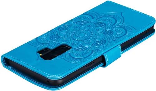 Miniatura 5 de EYZUTAK Funda de cuero con diseño de mandala para Samsung Galaxy S8, con tapa y ranuras para tarjetas, soporte magnético, funda protectora ultra
