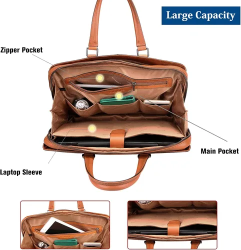 Miniatura 7 de Banuce Maletín de cuero italiano de grano completo para hombres 14 pulgadas bolsas de viaje Bolsas de negocios bolsa de viaje bolsa de accesorios